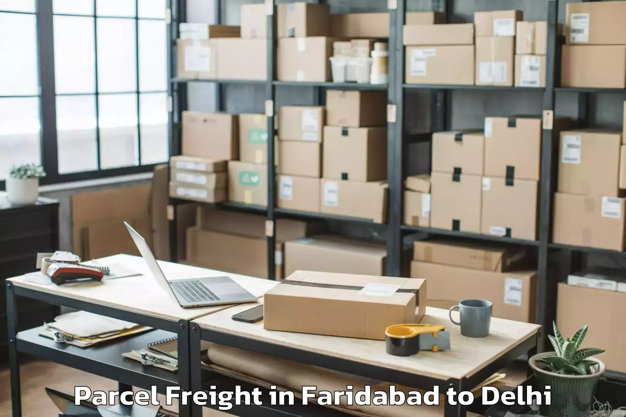 Book Your Faridabad to V3s East Centre Mall Parcel Freight Today